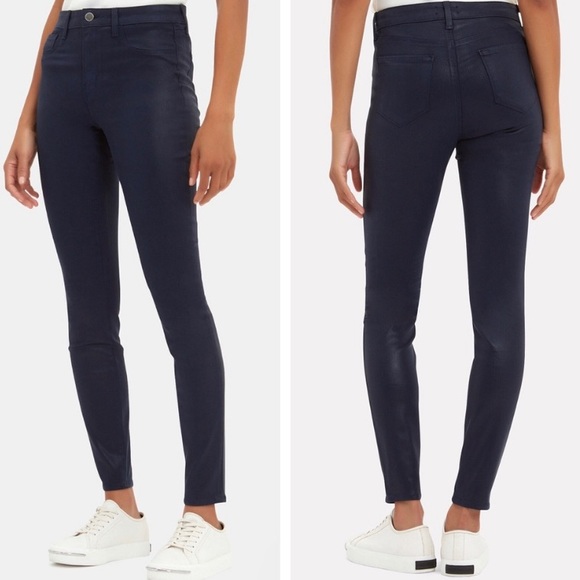 L’AGENCE Margot Coated Jean Navy Blue Size 29 - Picture 3 of 12